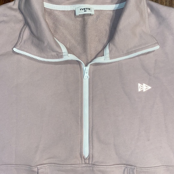 Yvette Half Zip Blush Pink Pullover Sweatshirt, Women’s Plus Size 14 - Picture 4 of 9